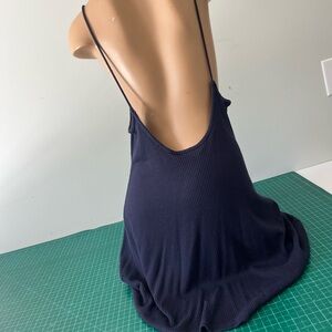 Topshop Navy Blue Ribbed tank dress